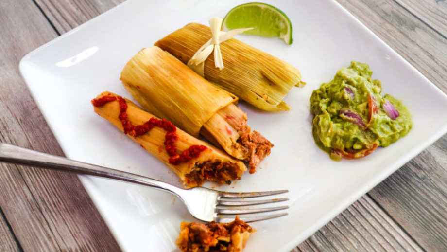 vegan tamales with jackfruit carnitas