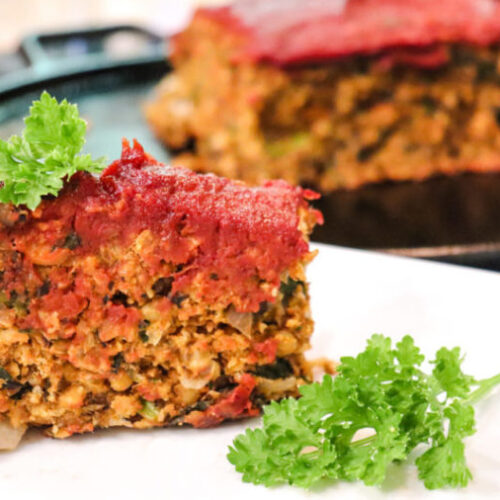 meatless meatloaf (Neatloaf) with Lentils, Chickpeas, and Mushrooms