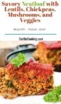 meatless meatloaf on the white plate
