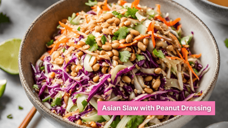 asian slaw with peanut dressing