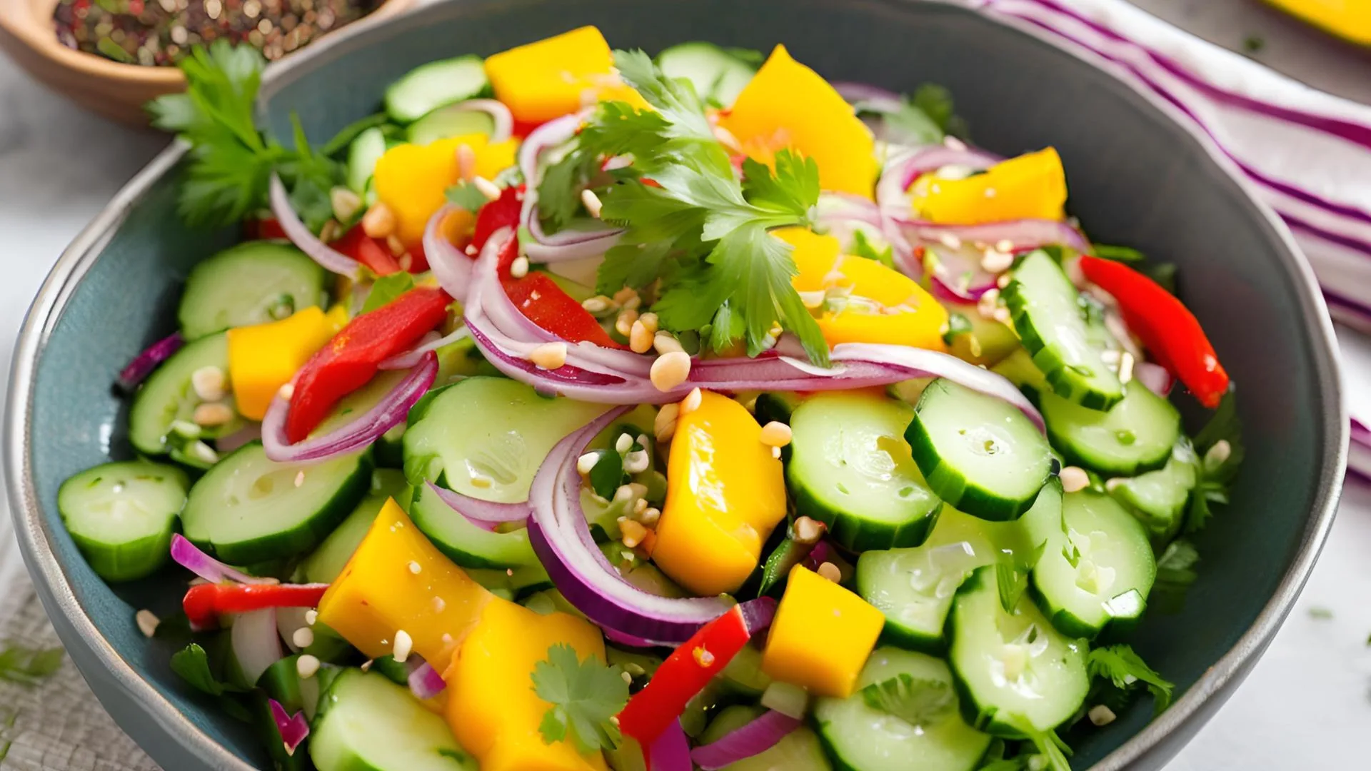 Spicy Mango Cucumber Salad – An Asian-Fusion Twist!