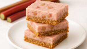 healthy rhubarb custard bars
